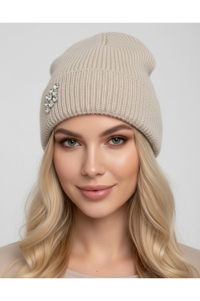 sema aksesuar Zircon Stone Beanie - Design Gift Winter Beanie Valentine's Day
