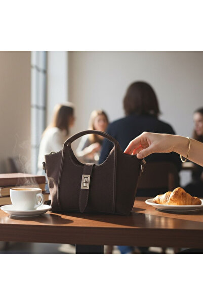 M&B COLLECT Women's Brown Suede Hand and Shoulder Bag – Stylish Everyday & Of...