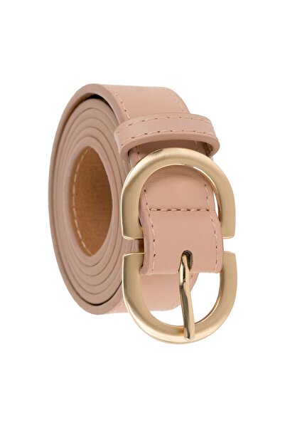 OEM Pink Belt with Gold Buckle for Women 110x2.8cm - One Size