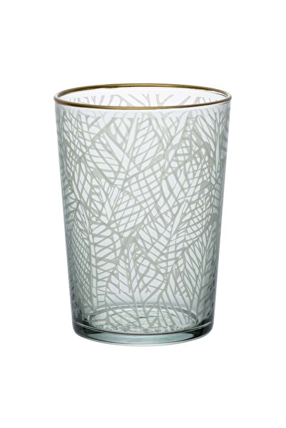 OEM Pahar din Sticla Exotic Verde cu Margine Aurie pentru Apa 460ml