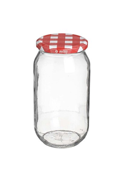 OEM Glass Jar with Red Checkered Lid 1000ml