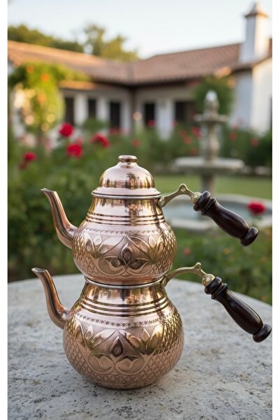 Efe Bakırcılık Özel el işlemeli çaydanlık
