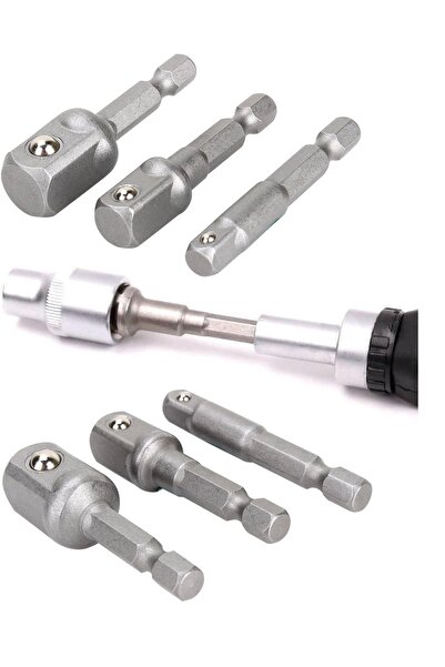 Depolife Bits Lokma Adaptörü Matkap Soket Adaptörü Hex Shank Soket El Lokma S...