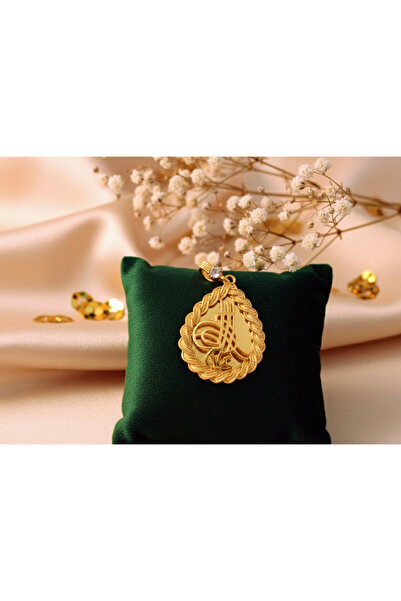 KONYA ÇELİK TAKICIM Osmanlı Tuğralı Damla Model Zirkon Taş Detaylı Kolye Ucu