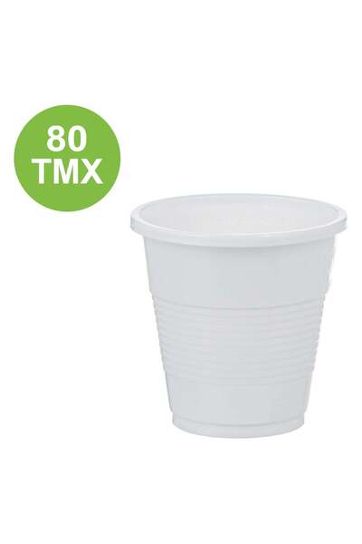 OEM Set of 80 White Plastic Cups 80ml