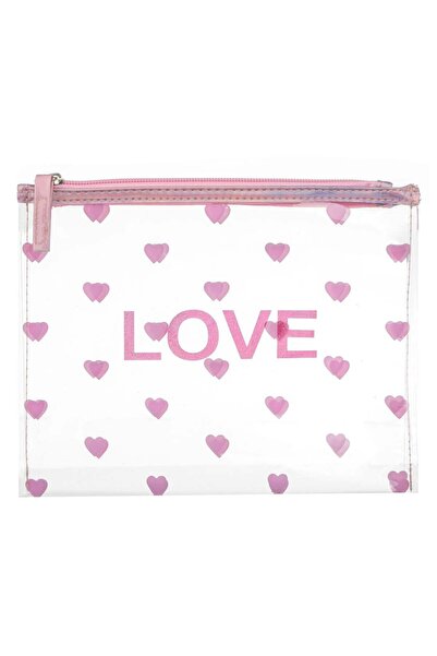 OEM Transparent Eyeshadow Palette with Pink Glitter Hearts "LOVE" 22.5x19cm