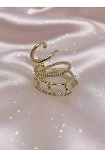 Dorvina حلق أذن دائري من النحاس مع حجر الزركون بلون ذهبي، موديل نسائي