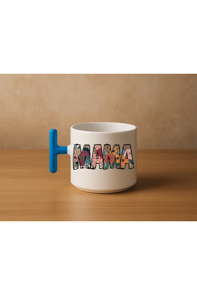 Er-Se Tasarım Mother's day special mama design mug, gift for mom blue t mug, ...