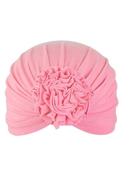 OEM Pink Turban Hat with 3D Flower for Babies