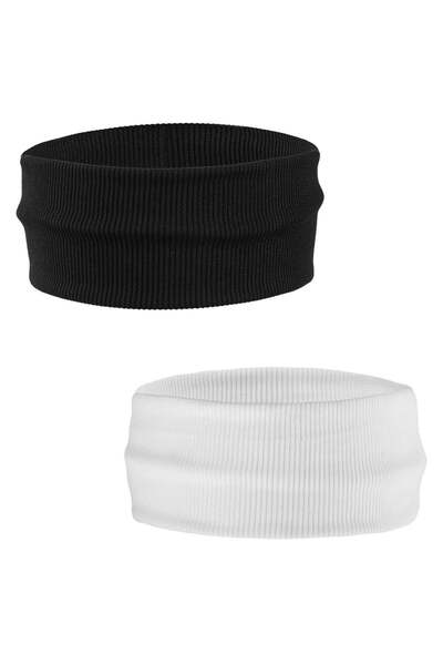 OEM Black and White Ribbed Hairband for Women