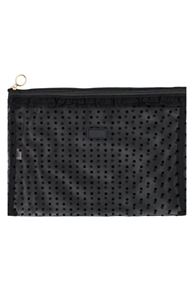 OEM Black Mesh Eyeshadow Palette with Polka Dots & Ruffle 31x22cm