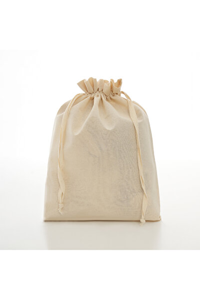 EZMOS 40x45 cm 5 Adet Doğal Ham Bez Büzgülü Torba - %100 Pamuk, Boyanabilir Ç...