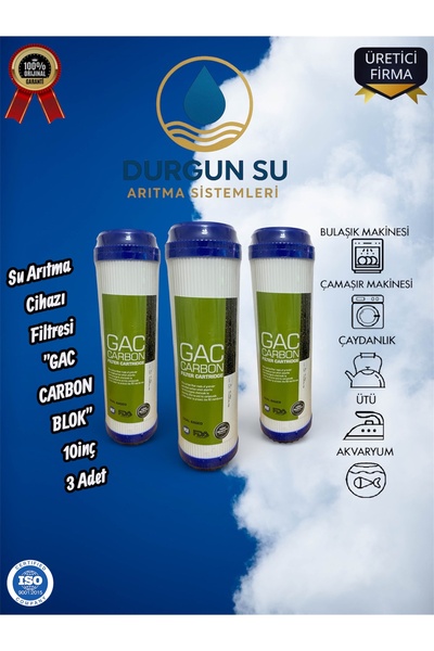 SUARITMAMARKETING Daire Bina Sayaç Girişi 3/4 10'Inç 3 Adet ‘’GAC KARBON FİLT...