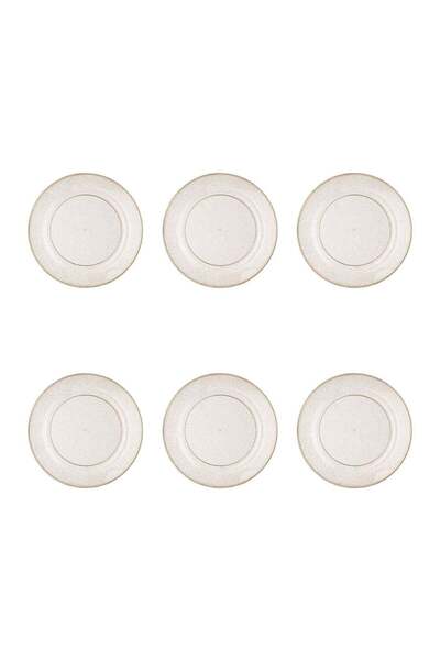 OEM Set of Reusable Transparent Plastic Plates with Gold Glitter 18cm - 6pcs