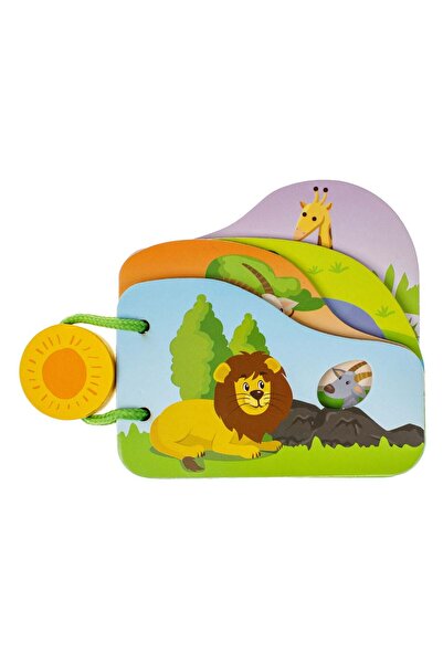 OEM Дървена образователна книжка с животни от джунглата 12x12 см - 4F
