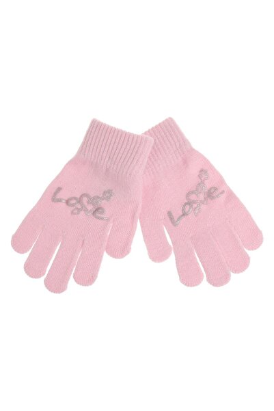 OEM Manusi Roz cu Inima Argintie "Love" pentru Copii 6-10 Ani - 1 pereche