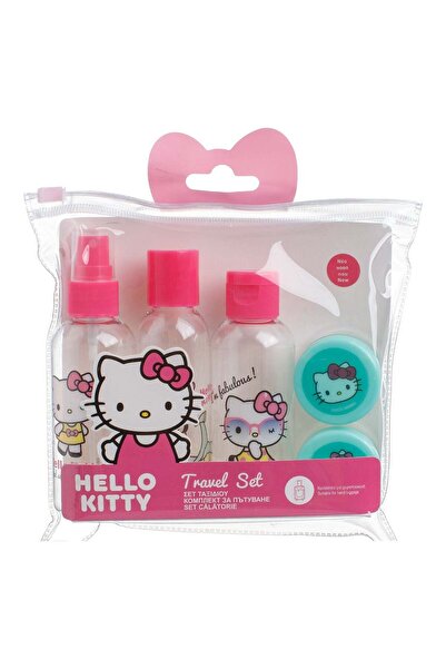 OEM Hello Kitty Pattern Bottles & Containers Set in Bag - 5pcs