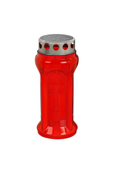 OEM Lumanare Decorativa Rosie cu Capac Ø9.5x22cm