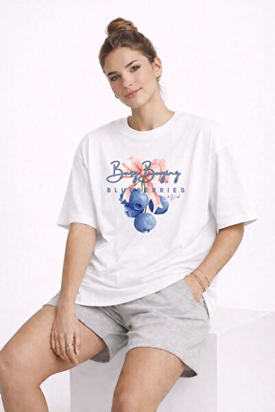 ArtYus Blueberry Printed Unisex Colorful T-Shirt