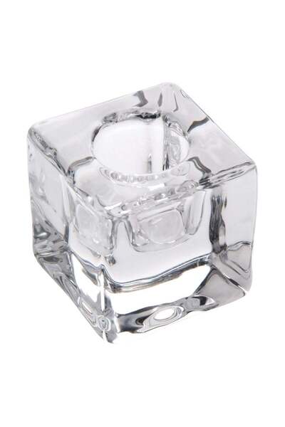 OEM Decorative Glass Candlestick Transparent Cube 4x4x4cm