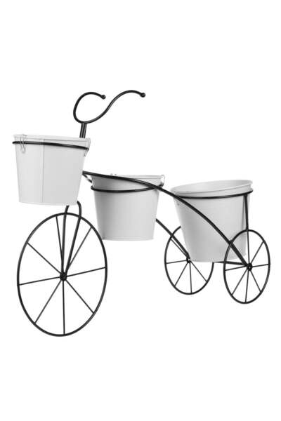 OEM Bicicleta Decorativa Metalica cu Suport pentru 3 Ghivece 60x16x45cm