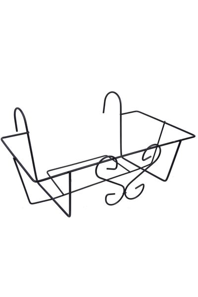 OEM Suport Ghiveci Flori Negru Metalic Suspendabil 46x18.5x20cm