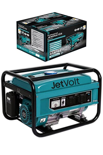 JetVolt 3 kVA 3000W Profesyonel Benzinli Monofoze Jeneratör Marşlı - MAVİ