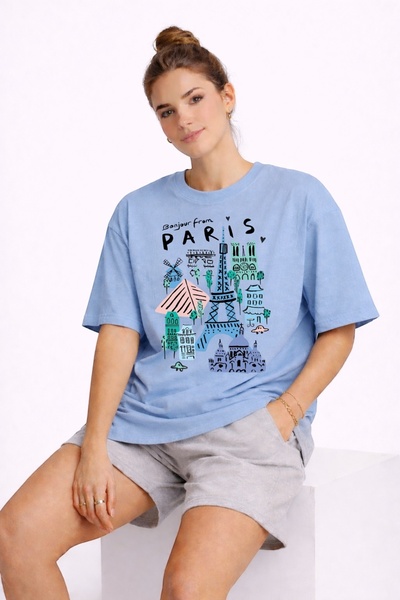 ArtYus Paris City Printed Unisex Colorful T-Shirt