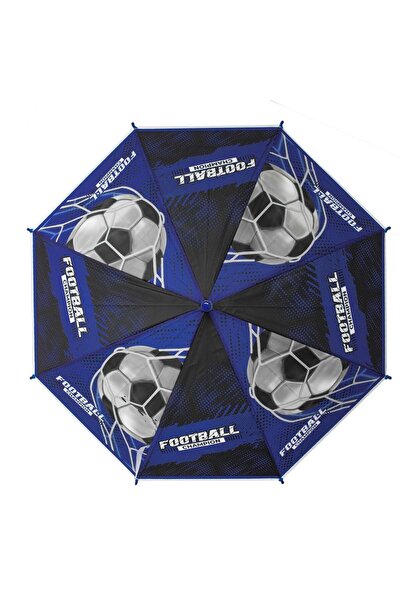 OEM Automatic Blue Football Stick Rain Umbrella for Kids 66cm