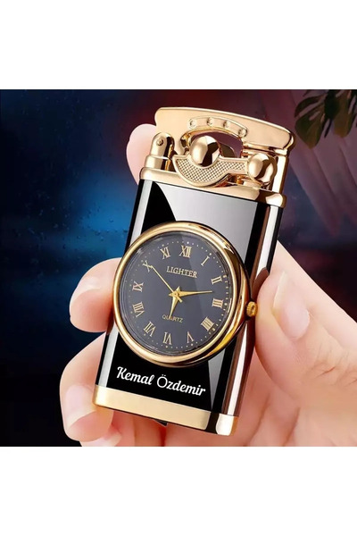 funshop İsim Yazılı Saatli Çakmak | Kişiye Özel Quartz Saat – Sevgililer Günü...