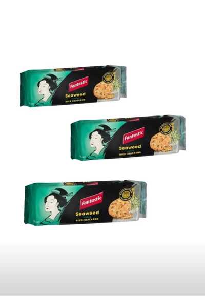 FANTASTIC Seaweed Flavor Rice Cracker, Gluten Free, 100 g *3 packs
