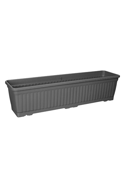 OEM Anthracite Plastic Planter with Integrated Saucer 71x18.5x17cm - 15L