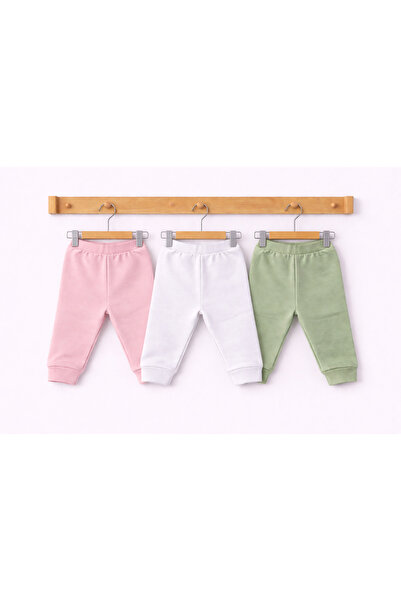 CAN BABY CanBaby 3’lü Bebek Alt Pantolon Seti 0-3 Ay – %100 Pamuk Unisex, Pem...
