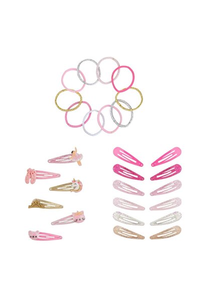 OEM Hair Accessories Set with 18 Colorful Glitter Clips in Different Designs ...