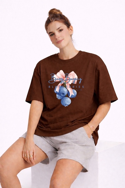 ArtYus Blueberry Printed Unisex Colorful T-Shirt