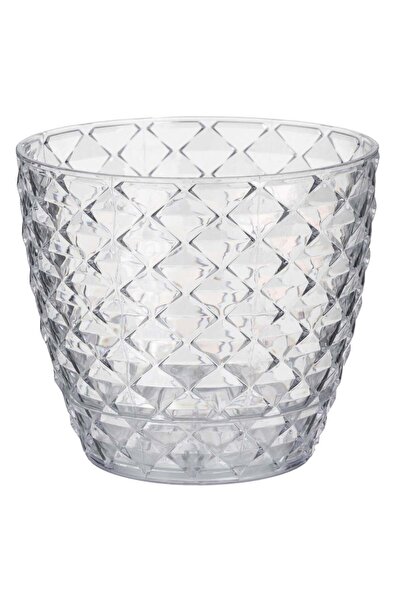 OEM Ghiveci din Plastic Transparent cu Model Diamond & Farfurie Incorporata p...