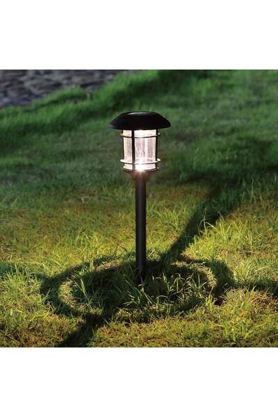 OEM Black Plastic Solar Lamp with White LED 33cm