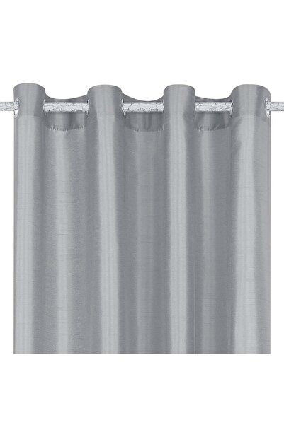 OEM Decorative Curtain Grey Faux Silk with Rings 140x260cm