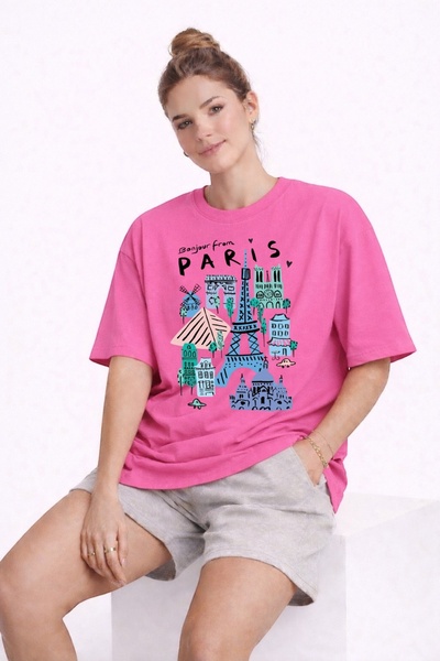 ArtYus Paris City Printed Unisex Colorful T-Shirt