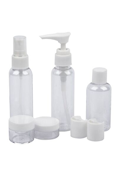 OEM Set of Transparent Travel Bottles with Case - 7pcs