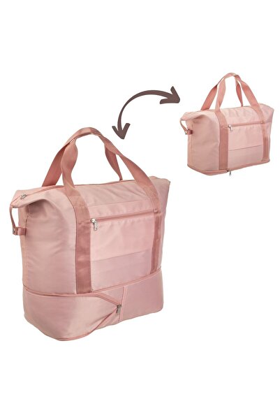 OEM Pink Foldable Travel Bag with Pockets 42L