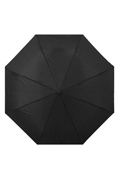 OEM Black Manual Folding Rain Umbrella with Curved Handle 29cm