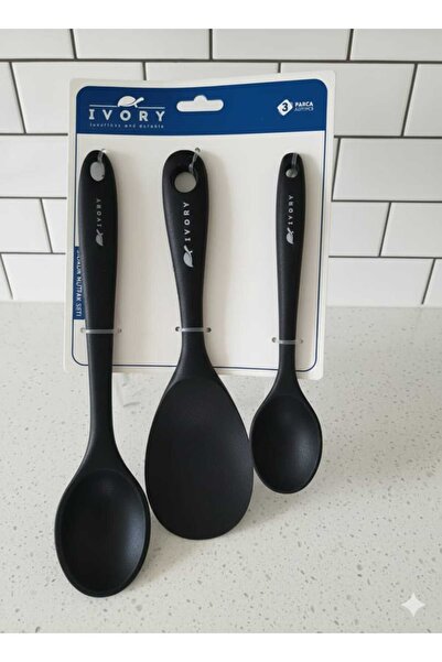Okumuş Home IVORY Silikon Kaşık Seti 3'lü
