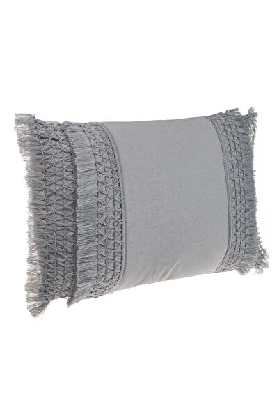 OEM Perna Decorativa de Vara Gri cu Model Macrame 50x30cm