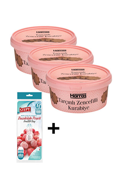 KMS HOME Harras Zencefilli ve Tarçınlı Kurabiye 300 gr X 3 Adet + Stepy Çek-a...