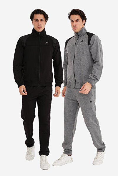 allymoda Men's King-Size Collar Tracksuit Set 100% Cotton ALLY-205