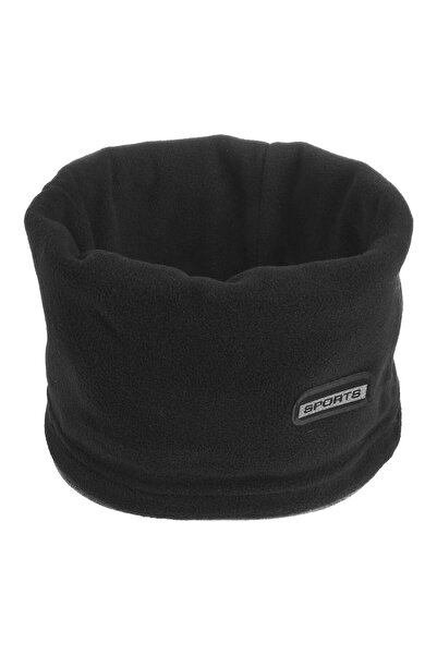 OEM Fular Circular de Iarna Fleece Negru Gri cu Margine Siret & Vinieta Sport...