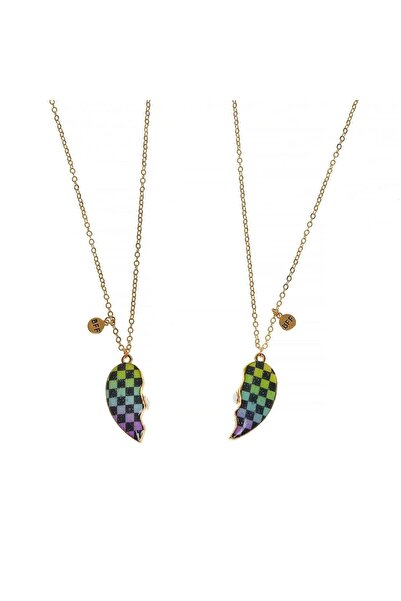 OEM Glitter Heart Necklace Set Best Friends Forever for Kids - 2pcs