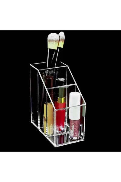 OEM Transparent Acrylic Holder with 3 Compartments for Brushes 6x11x12cm