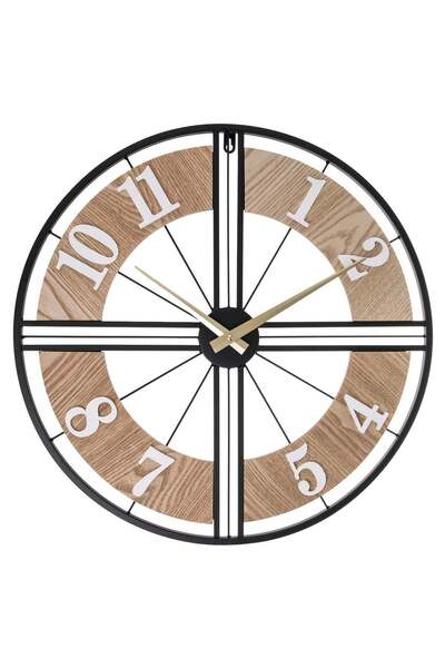 OEM Metal Wall Clock with Wooden Edge Ø55cm